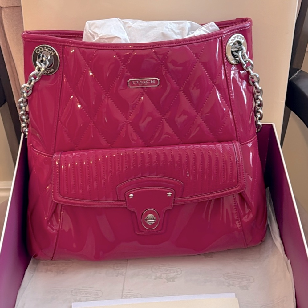 Coach Fuschia/Magenta quilted handbag